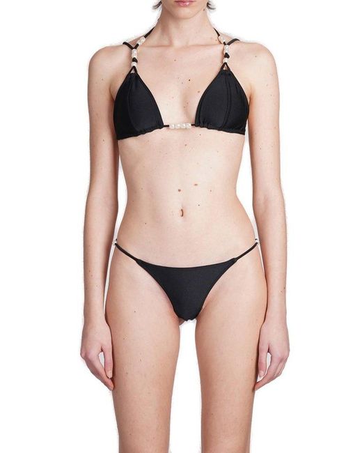 Cult Gaia Black Anoki Halterneck Bikini Top