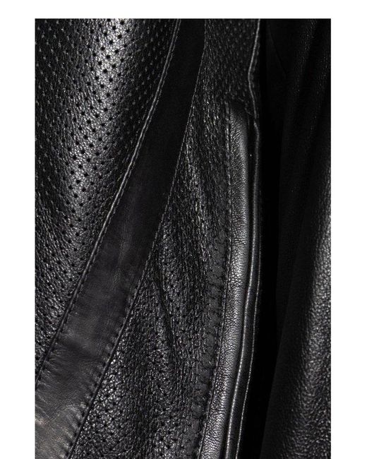 Balenciaga Black Leather Jacket With Stand-Up Collar for men
