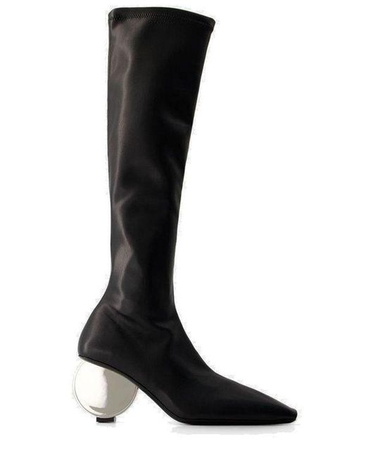 Courreges Black Circle Boots - - Synthetic Leather