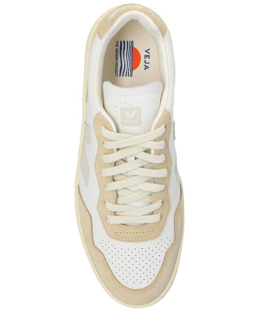Veja White V-90 Lace-up Sneakers