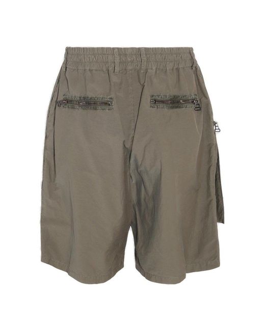 Moschino Gray Logo Embroidered Cargo Shorts for men