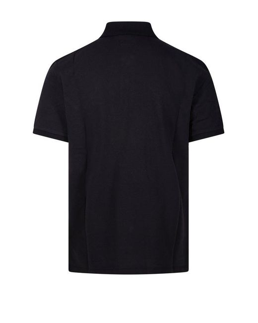 C P Company Black Logo Patch Polo Shirt for men