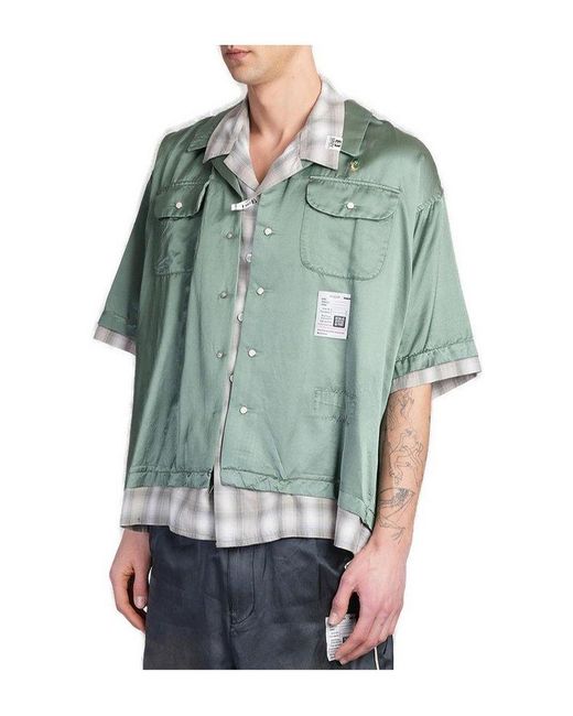 Maison Mihara Yasuhiro Double Layered Short-Sleeve Shirt in
