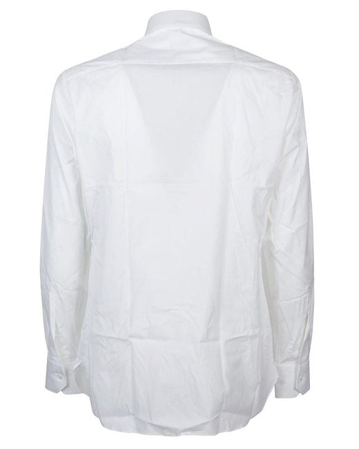 Zegna White Long Sleeve Shirt for men