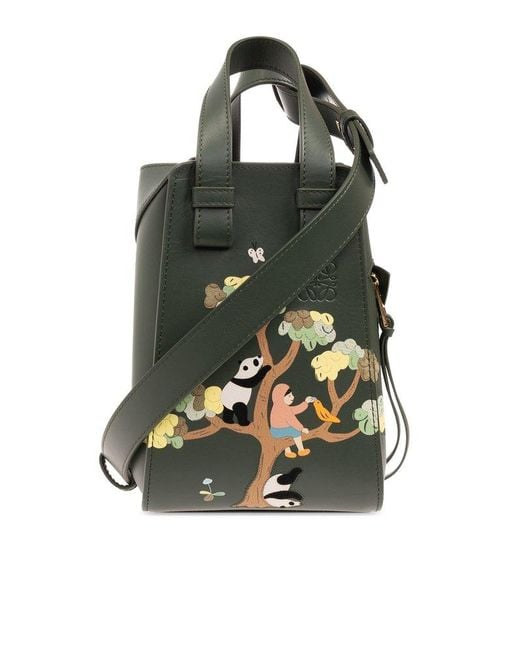 Loewe Green Panda Compact Hammock Bag