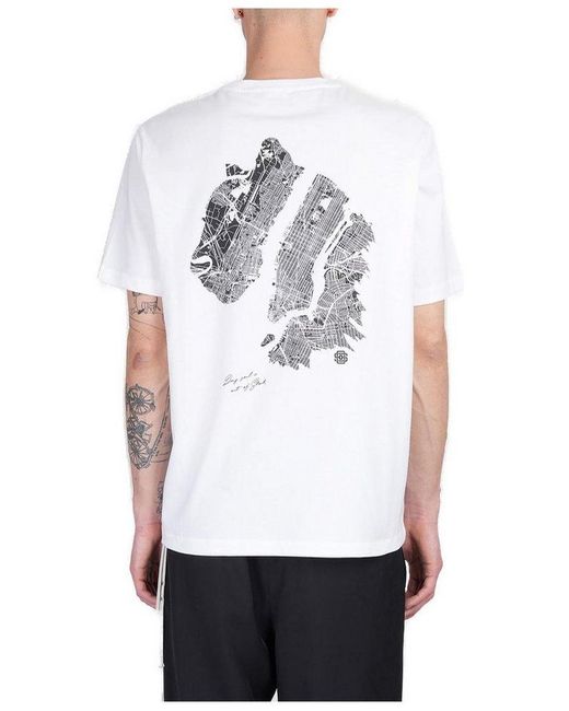 State of Order White Logo Print Crewneck T-Shirt for men