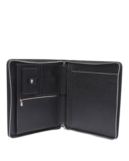 Brunello Cucinelli Black Zipped Laptop Bag for men