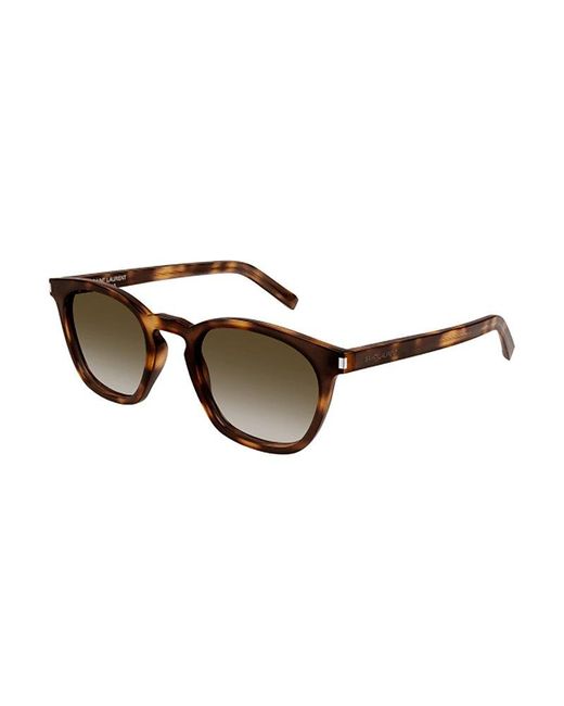 Saint Laurent Brown Sl 28 Round Frame Sunglasses