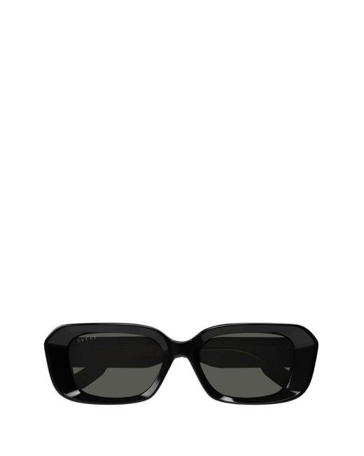Gucci Black Rectangle Frame Sunglasses