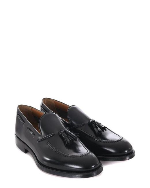 Doucal's Black Tassel Loafers for men