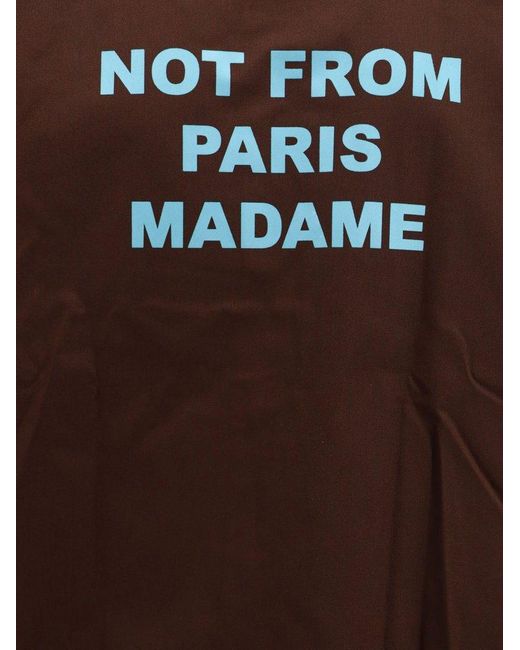 Drole de Monsieur Brown Logo Printed Long-sleeved Shirt for men
