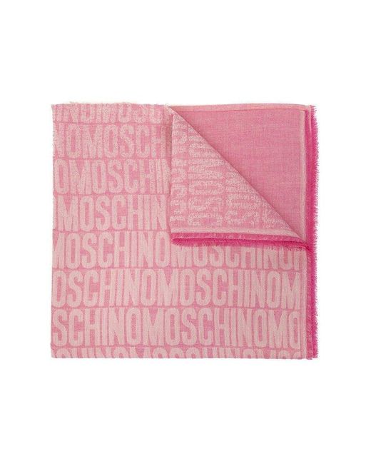 Moschino Pink Scarf With Logo