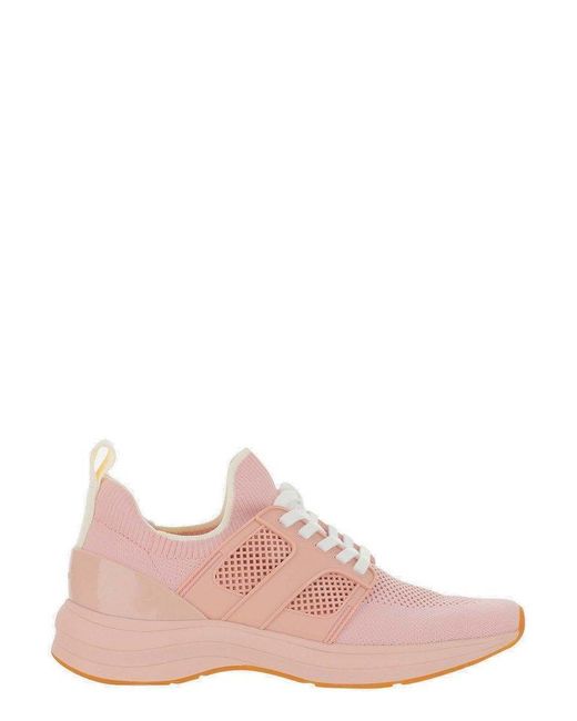 Tory Burch Pink T Sock Runner Lace Sneakers
