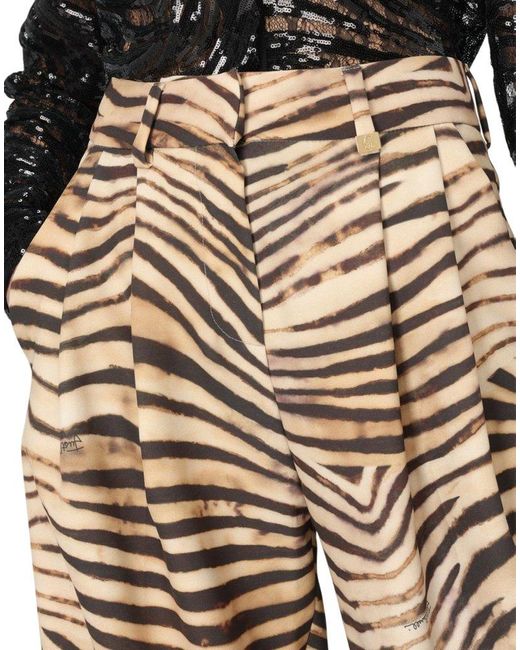 Just Cavalli Multicolor Zebra Printed Straight-Leg Trousers