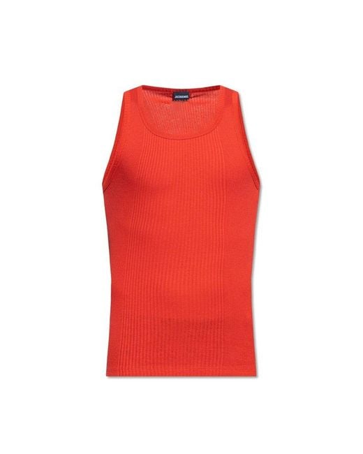 Jacquemus Red 'caraco' Sleeveless T-shirt for men