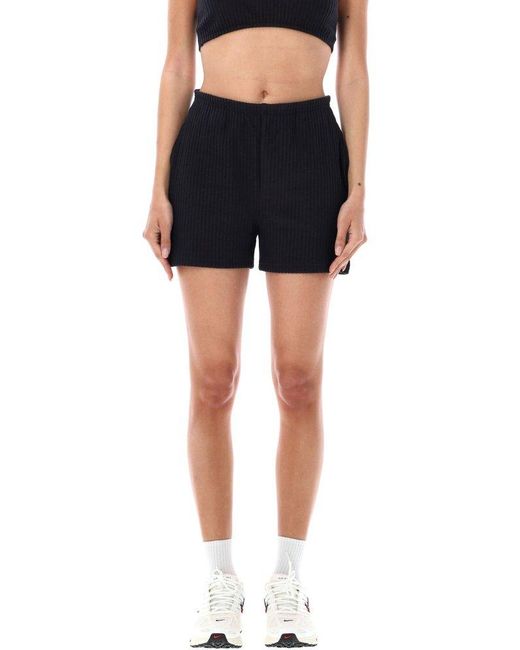 Nike Black Chill High-waist Knitted Ribbed Shorts