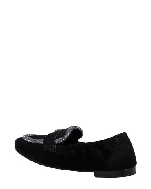 Tory Burch Black Embellished Slip-on Loafers