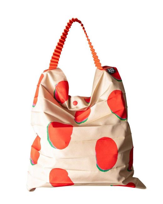 Pleats Please Issey Miyake Red Bean Dots Tote Bag