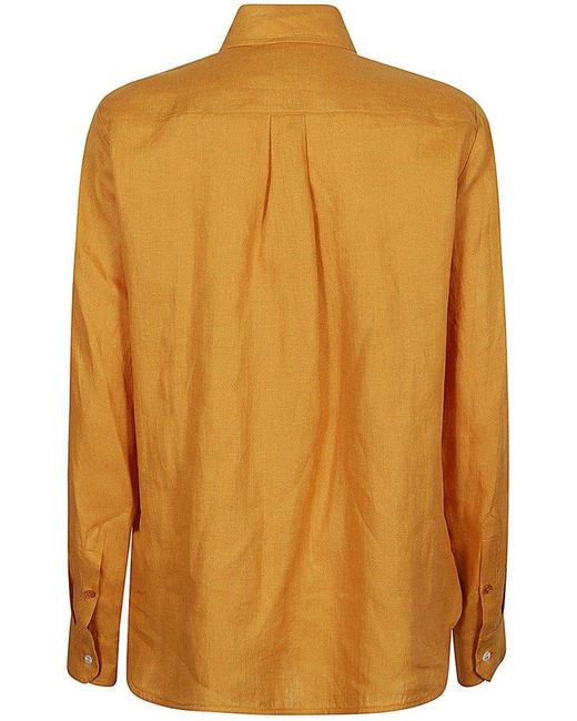 Weekend by Maxmara Orange Buttoned Long-sleeved Shirt