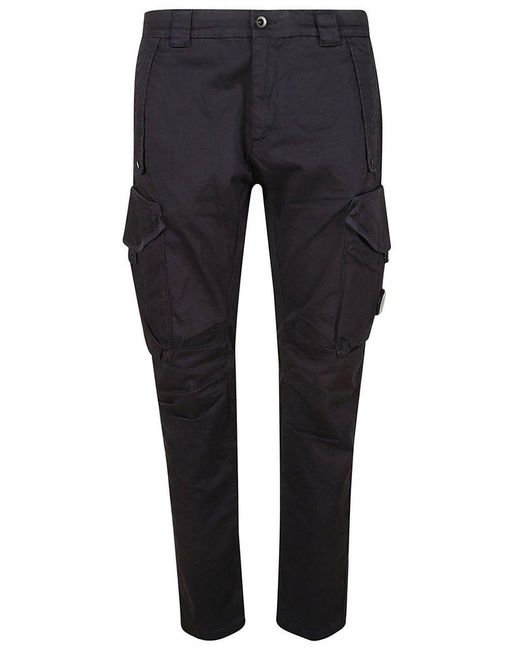 C P Company Blue Cargo Buttoned Trousers for men