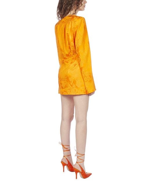 the attico floral jacquard dress