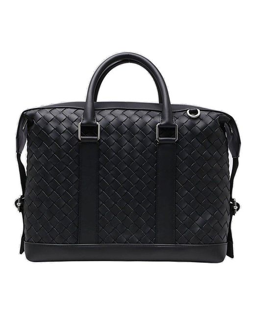 Mens Bags Briefcases and laptop bags Bottega Veneta Leather Intrecciato Hydrology Briefcase in Blue for Men 