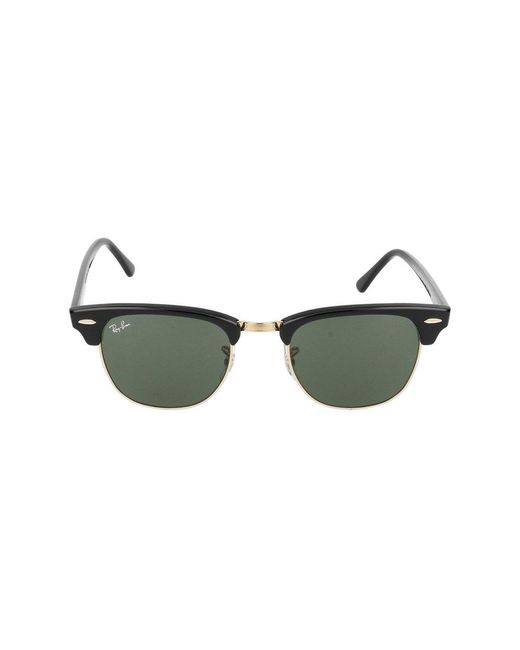 Ray-Ban Green Clubmaster Classic Square Frame Sunglasses