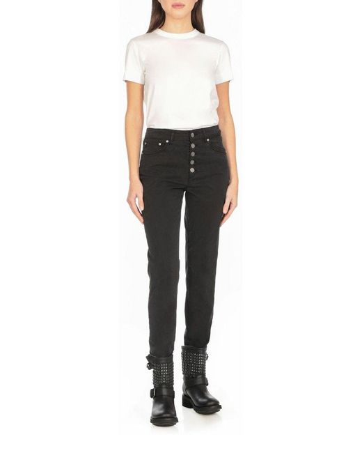 Ash Black Stud Embellished Buckle-Detailed Boots