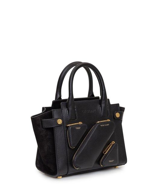 Off-White c/o Virgil Abloh Black Small City Leather Tote Bag
