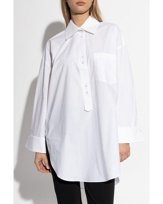 By Malene Birger White Oversized Button-Up Top