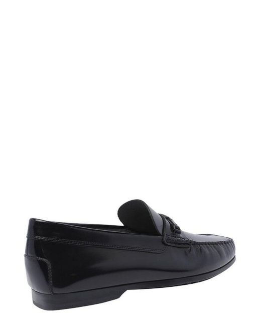 Tod's Black Kate Square Toe Loafers for men
