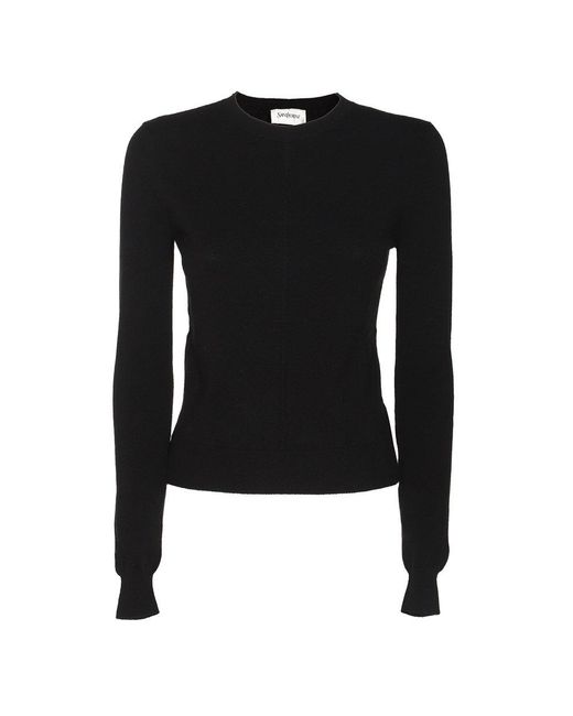 Saint Laurent Black Wool Knitwear