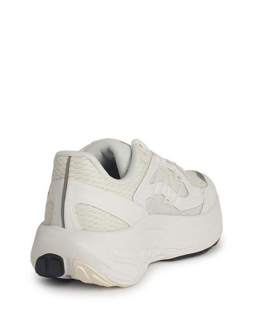 New Balance White Round-Toe Lace-Up Sneakers