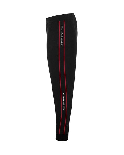 Alexander McQueen Black Logo Tape Sweatpants for men
