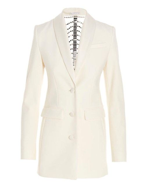 Area White Cut-out Single-breasted Blazer Dress