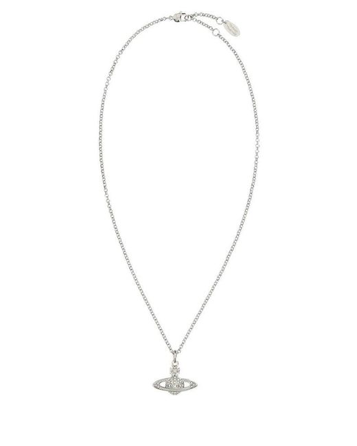 Vivienne Westwood Blue Orb Charm Chain-linked Necklace