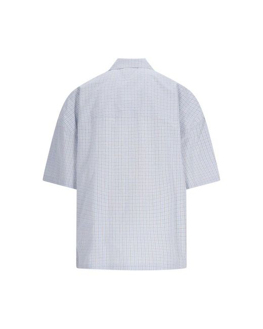 Bottega Veneta White Check Shirt for men