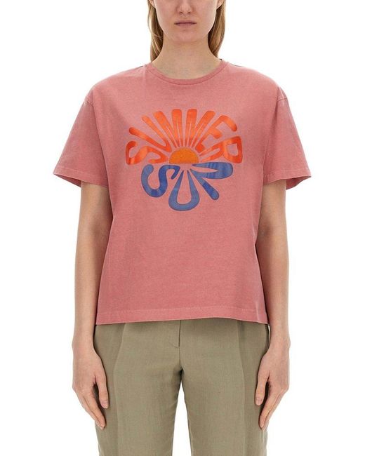 PS by Paul Smith Red Summer Sun Print T-Shirt