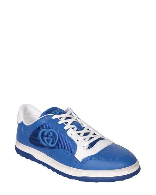Gucci Blue Logo Embroidered Low-top Sneakers for men