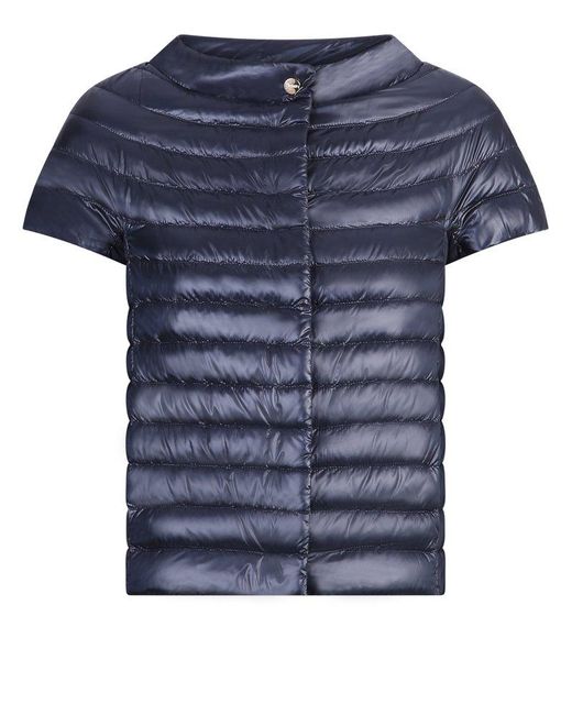 Herno Blue Margherita Short-sleeve Puffer Jacket
