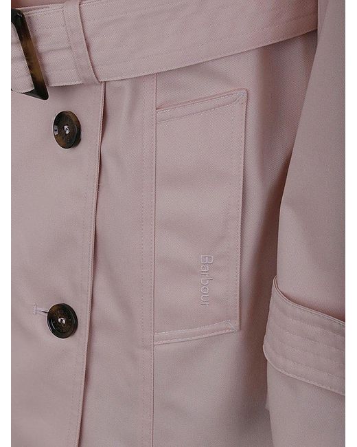 Barbour Pink Greta Belted Trench Coat