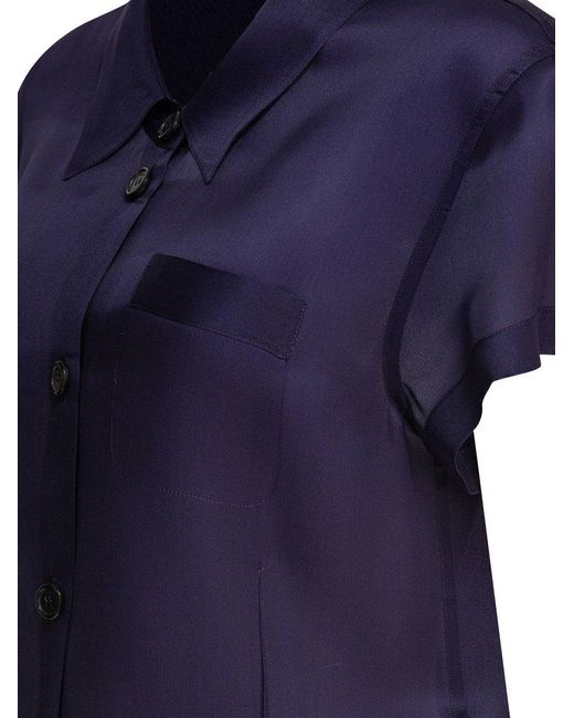 Khaite Blue Keefe Button-Up Blouse