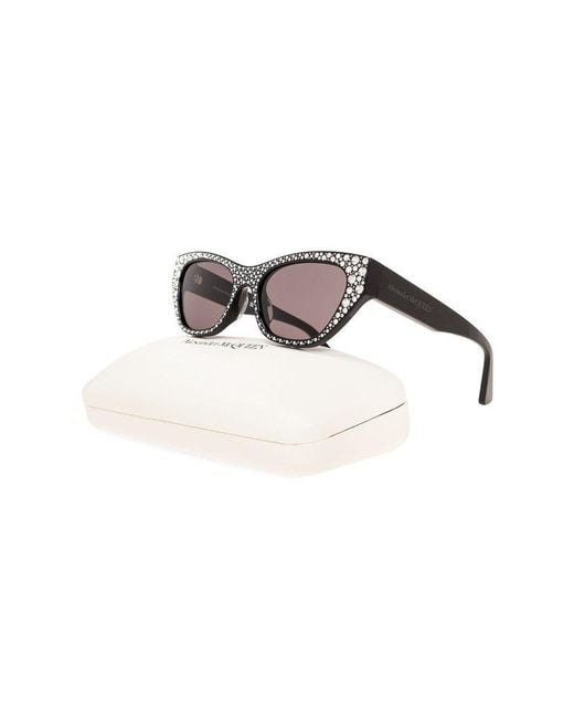 Alexander McQueen Black Logo-engraved Sunglasses,