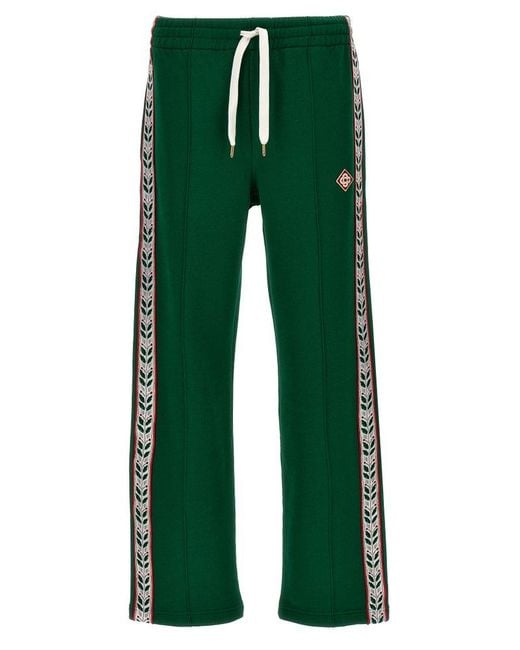 Casablancabrand Green Laurel Panelled Sweatpants