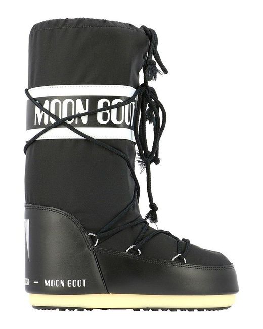 Moon Boot Black Icon Junior Lace-up Boots