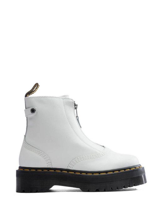 Dr. Martens White Jetta Sendal Zipped Boots