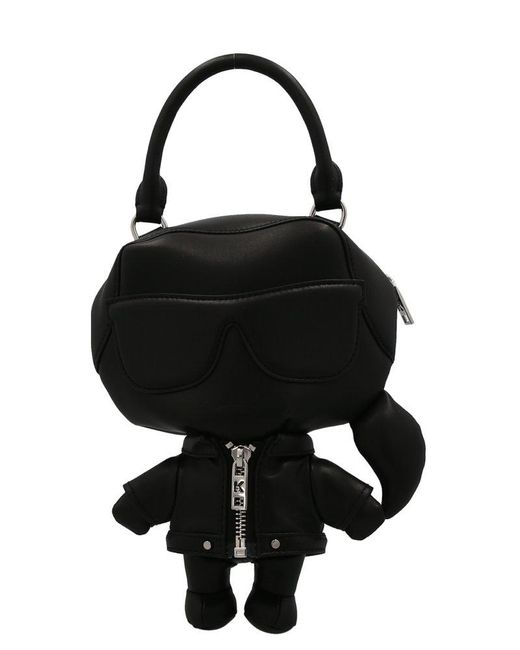 Karl Lagerfeld Black Logo Detailed Ikonik 3d Doll Bag