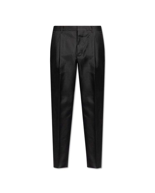 DSquared² Black Pleat Tailored Trousers for men