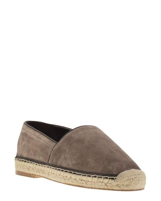 Brunello Cucinelli Brown Round-Toe Espadrilles for men