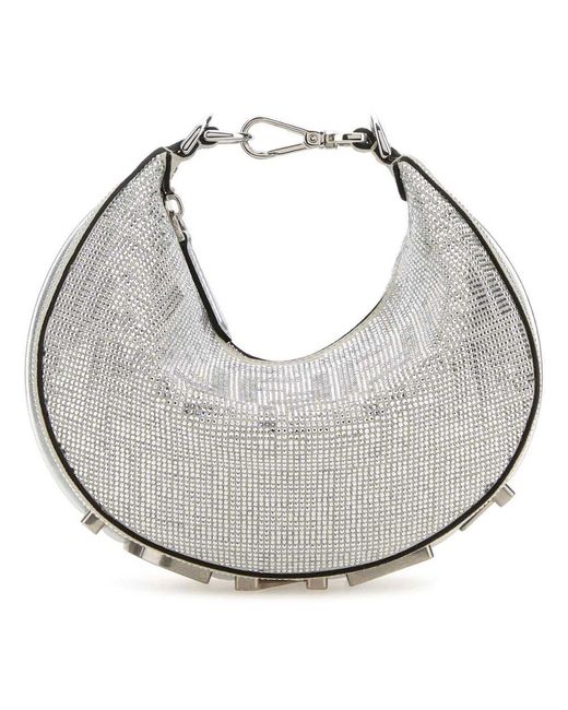 Fendi Metallic Embellished Zip-up Mini Tote Bag